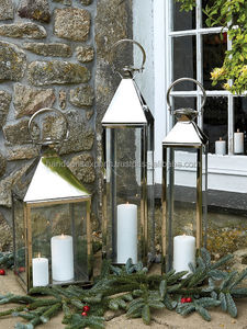 Lanterne rétro en acier inoxydable, luminaire décoratif, Vintage, en métal ou argent, décoration pour la maison, fête de mariage - Product Image 3