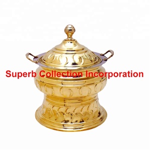 Plato de Chafing de diseño de doble Luna, latón dorado para Hotel, nuevo diseño - Product Image 2