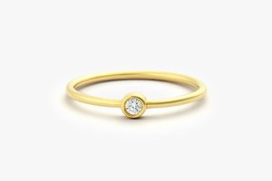 Classique Argent Fiançailles Fête De Mariage Anneaux De Pierres Précieuses Brillant Simple CZ Pierre Prong Réglage Rhodium Placage Anniversaires - Product Image 2
