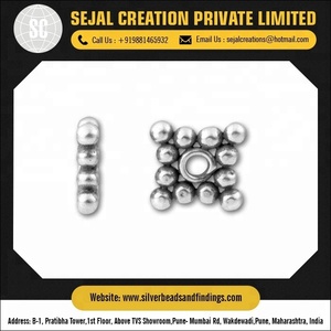 Accesorios de cuentas de plata de ley a rayas para joyería - Product Image 5