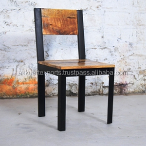 AKKU ART Silla de comedor industrial de metal Muebles de restaurante de color natural - Product Image 6