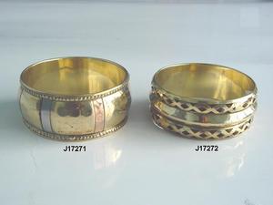 กำไลทองเหลืองขัดเงาพร้อมลวดลายชุดกำไลโลหะทองเหลือง3ชิ้นกำไลโลหะทองเหลือง - Product Image 3