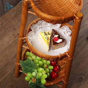 Panier vietnamien en bambou, panier de rangement pour fruits à trois niveaux, - Product Image 3