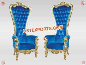 Chaises de mariage grand format pour la mariée et le marié, ensembles de chaises de mariage, mobilier de scène de mariage indien - Product Image 2
