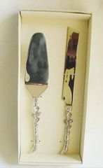 Ensemble de 2 serveurs de salades, ensemble en laiton et argent - Product Image 3