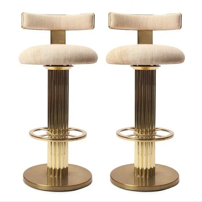 Gold Plated leather Metal Solid Brass Super High Quality Bar Stool Chair