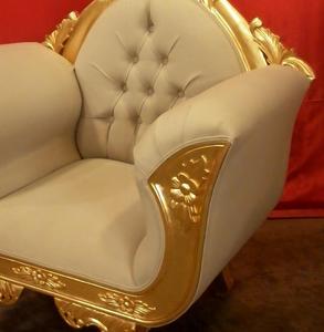 Chaise de mariage classique en acajou, meuble de couleur or, mobilier indonésien, pour mariage - Product Image 4