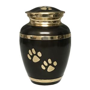 Urnes de cendres de crémation pour animaux de compagnie gravées de patte de couleur marron en laiton pour les cendres funéraires de chiens et de chats par le fabricant indien - Product Image 5