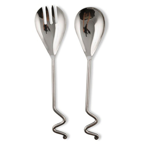 Serveur de salade en spirale forgé à la main en acier inoxydable - Product Image 1
