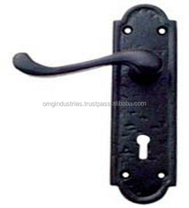 Acheter en gros Poignée de porte en fonte, Loquet à levier, Serrure de salle de bain à verrouillage de confidentialité, Noir antique, Poignée de passage factice à mortaise - Product Image 4