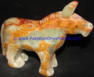 Estatua de burro tallada a mano de piedra de ónix, figurita de Animal de jardín de diseño Natural único para colección - Product Image 5