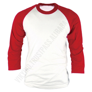 เสื้อยืดเบสบอลแขนสามส่วนผู้ชายไซส์ US แบบสั่งทำพิเศษ ผ้าเจอร์ซีย์เร็กแลนสีพื้น สำหรับฤดูใบไม้ร่วง แห้งเร็ว ทรงปกติ - Product Image 3