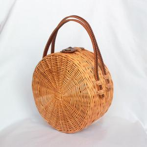 Sac à main en rotin, cuir véritable, tendance, nouvelle collection 2020 - Product Image 1