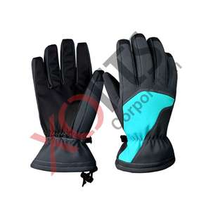 Guantes cálidos de invierno para nieve, color negro y azul, para esquí - Product Image 1
