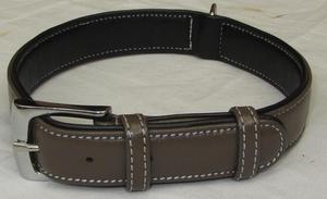 Collar de perro de piel de oveja suave OWE Napa con decoración de remache elegante patrón sólido cuero acolchado Correa sostenible para mascotas todas las estaciones - Product Image 4