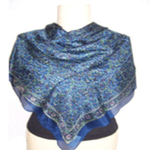 Printed Pure Silk Long Scarf Elegant Plain Style - Product Image 2