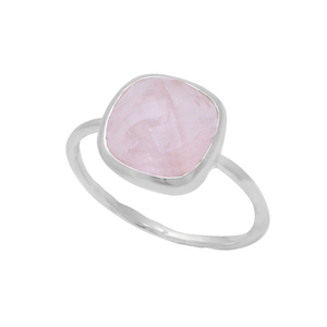 Meilleure qualité Briolette coussin Quartz rose 925 bague en argent sterling avec pierres précieuses grossiste fabricant bijoux bague rose pour femmes - Product Image 1