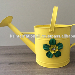 Arrosoir de fleurs galvanisé Arrosoir décoratif en métal antique Créations Arrosoir en métal avec poignée latérale - Product Image 2