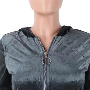 Ensemble de survêtement deux pièces pour femmes, nouvelle conception, rayures, velours, respirant, grande taille, hiver, avec pantalon à manches longues - Product Image 3