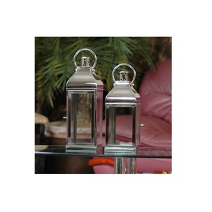 Lanterne à bougie extérieure de haute qualité en argent fabriqué à partir de métal et de verre de bonne qualité pour la décoration de la maison et du bureau décoration de mariage - Product Image 5