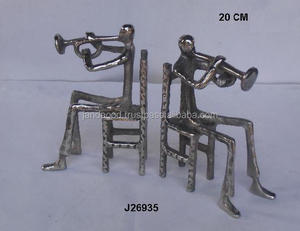 นิกเกิลหยาบเสร็จนักดนตรีบนเก้าอี้สไตล์หนังสือสิ้นสุดทำในหล่ออลูมิเนียมตกแต่งบ้าน - Product Image 3