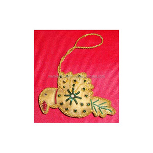 เครื่องประดับต้นคริสต์มาสรูปนกปักลายทอง - Product Image 1