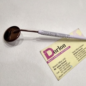 Pinzas de pestañas de acero inoxidable de mano con logotipo personalizado, espejo de maquillaje de comprobación multifunción, espejo de extensión de pestañas pequeñas - Product Image 1