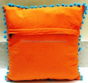 Funda de cojín de algodón, hecha a mano, bordada - Product Image 3