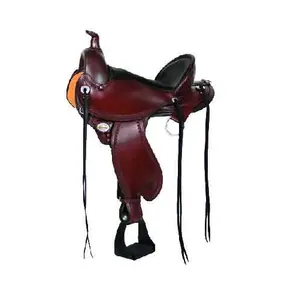 Selle de cheval western en cuir véritable marron DD pour la course, fournisseur de qualité - Product Image 1