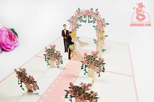 Thiệp Mời Đám Cưới, Tình Yêu Ngày Valentine 3d Thiệp Chúc Mừng Pop Up Với Bìa Màu Hồng Thiết Kế Tùy Chỉnh - Product Image 5