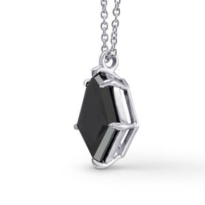 Pendentif en forme de cerf-volant pour femme, diamant noir naturel, pendentif en ligne, personnalisé, 2.00 - Product Image 2