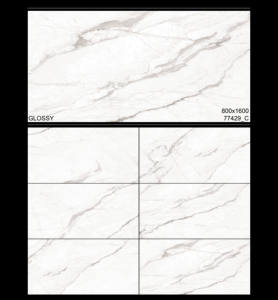 กระเบื้องพอร์ซเลนลายหินอ่อนขัดเงาสีขาวขนาด600x600มม. สำหรับโรงแรมห้องน้ำผนังห้องไฟร์บริคป้องกันแบคทีเรีย - Product Image 2