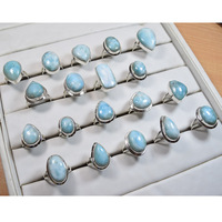 Derniers bijoux en argent Lot de 20 bagues en pierre pour la vente en gros Bijoux en argent vermeil éternité Pierres précieuses naturelles Bague en argent 925