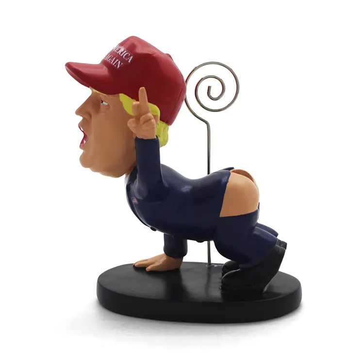 Boneka Lucu Resin Kustom Kepala Goyang Orang Terkenal Donald Trump Kepala Goyang