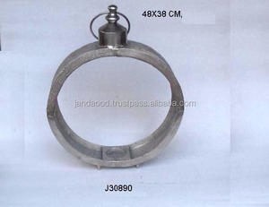 Estilo de anillo de linterna de aluminio fundido de alta calidad en acabado de níquel en bruto Portavelas rústico Linterna Fundición de aluminio en bruto - Product Image 2