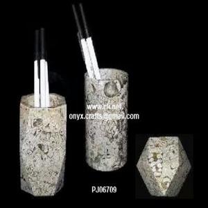 Coral <b>Marble</b> Pen <b>Jar</b> Elegant Decorative Holder for Pencils Markers Writing Inks - Product Image 1