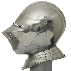 Casco medievale Knight Close Armet calibro 16 TC135 Art & da collezione prodotto di qualità Premium