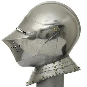 Casco Medieval cerrado de caballero, calibre 16, TC135, arte y coleccionable, producto de calidad Premium