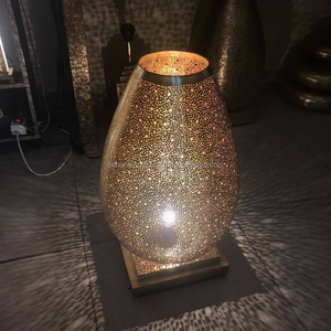 Brass Table Moroccan Lamp - <b>Large</b> in Antique Brass - Product Image 1