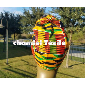 Kente <b>Head</b> Wrap Kente African <b>Head</b> Wraps Turban Protective <b>Styles</b> Turban Dashiki Cotton Women Wear Bandanas - Product Image 4