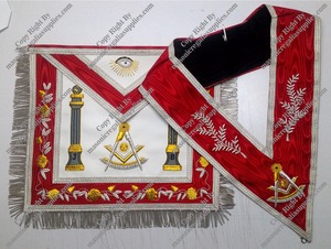 Last MASTER B & J-delantal y COLLAR rojo masónico, pilares - Product Image 2