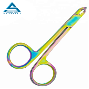 Meilleures pinces à cuticules en acier inoxydable avec poignée de type ciseaux Lames tranchantes multicolores pour la beauté des ongles et l'utilisation des doigts - Product Image 1