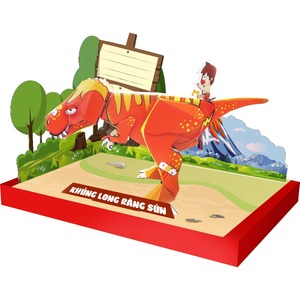 ของเล่นไดโนเสาร์กระดาษ 3 มิติ แบบประกอบเองจากเวียดนาม ผลิตภัณฑ์แฮนด์เมดสุดพิเศษไม่เหมือนใครจากเวียดนาม - Product Image 1