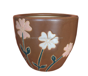 Pots de fleurs en céramique blanche émaillée à prix de gros, design moderne pour une utilisation en intérieur/extérieur, décoration de jardin de bureau - Product Image 1