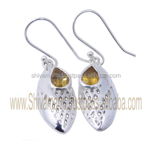Nouveau modèle chaud 925 boucles d'oreilles en argent Sterling Citrine pierre précieuse or Rose grenat pierre principale Rhodium femmes mariage fiançailles cadeau - Product Image 2