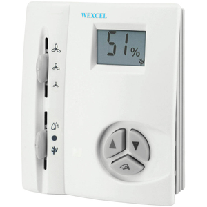 Humidistat électronique LCD pour système CVC avec entrée par clé - Hum-Off-Dehum avec ventilateur - Product Image 1