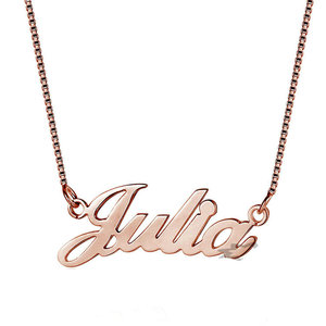 Collar de Moda con Letra y Nombre Personalizado '<span class=keywords><strong>Julia</strong></span>', Collar Personalizado de Acero Inoxidable en Oro Rosa - Product Image 1