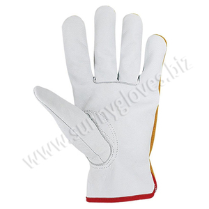 Guante de trabajo de cuero de vaca amarillo, alta calidad, estilo conductor - Product Image 2