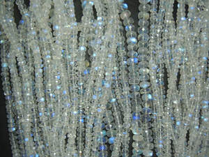 Perles de pierre de lune arc-en-ciel 3-7MM Rondelle à facettes pierre de feu bleue en vrac en gros pas cher - Product Image 5