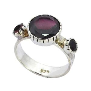 แหวนโกเมนสีแดงธรรมชาติที่สวยงาม925แข็งแหวนเงินสเตอร์ลิงตลอดไปสำหรับงานแต่งงานงานปาร์ตี้ขายส่งราคา - Product Image 1